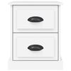 vidaXL Tables de chevet 2 pcs blanc 39x39x47,5 cm bois d'ing&eacute;nierie