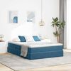 vidaXL Lit avec rangement et matelas Bleu foncé 140 x 190 cm Velours