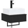 vidaXL Basin de lavage mural Noir 40 x 41 x 39 cm Bois d'ing&eacute;nierie