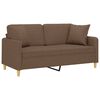 vidaXL Canap&eacute; 2 places avec oreillers d&eacute;coratifs marron 140 cm tissu