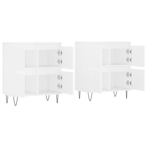 vidaXL Buffets 2 pcs blanc bois d'ing&eacute;nierie