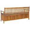 vidaXL Banc de rangement de jardin avec coussin 170 cm Bois d'acacia