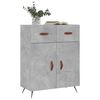 vidaXL Buffet gris béton 69,5x34x90 cm bois d'ingénierie