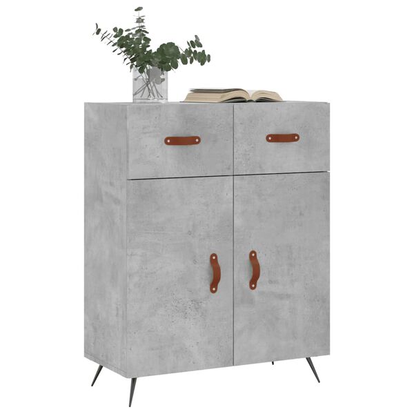 vidaXL Buffet gris béton 69,5x34x90 cm bois d'ingénierie