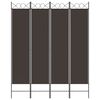 vidaXL Cloison de séparation 4 panneaux Marron 160x200 cm Tissu