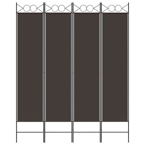 vidaXL Cloison de séparation 4 panneaux Marron 160x200 cm Tissu