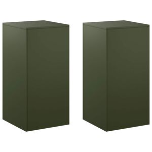 vidaXL Support de Plante 2 pcs Vert olive 40 x 40 x 80 cm Acier