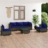 vidaXL Salon de jardin 6 pcs avec coussins r&eacute;sine tress&eacute;e gris