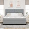 vidaXL Lit &agrave; ressorts avec matelas Gris clair 180 x 200 cm tissu