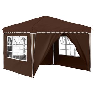 vidaXL Tente de f&ecirc;te pop-up Marron 288 x 288 x 245 cm Tissu Oxford