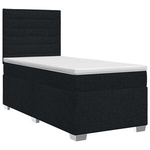 vidaXL Lit boxspring avec matelas Noir 90 x 190 cm Tissu