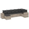 vidaXL Salon de jardin avec coussins 7 pcs gris clair r&eacute;sine tress&eacute;e
