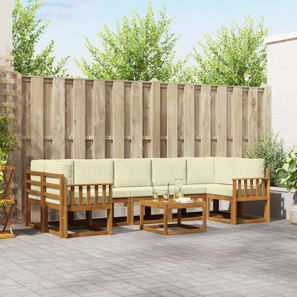 vidaXL Ensemble de canap&eacute;s d'ext&eacute;rieur 8 pcs Naturel et Cr&egrave;me