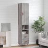 vidaXL Buffet haut Sonoma gris 34,5x34x180 cm Bois d'ing&eacute;nierie