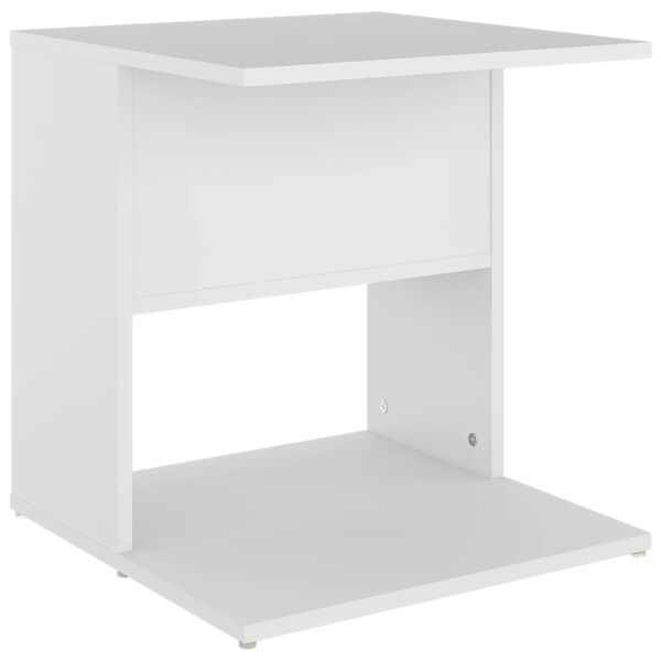 vidaXL Table d'appoint blanc 45x45x48 cm bois d'ing&eacute;nierie