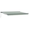 vidaXL Auvent r&eacute;tractable manuel Vert et blanc 4 &times; 3,5 m