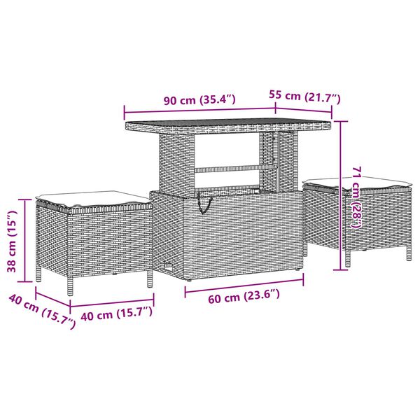 vidaXL Ensemble de canap&eacute; de jardin avec coussin Noir polyrotin