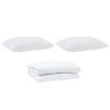 vidaXL Couette avec oreiller 3 pcs Blanc Microfibre