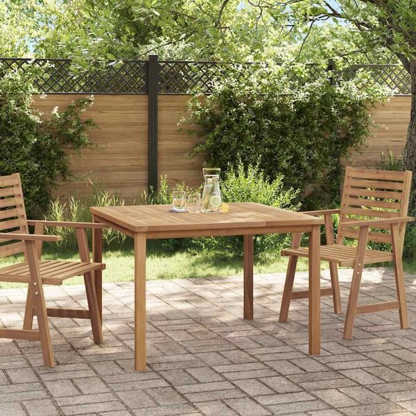 vidaXL Table à dîner de jardin 110x110x77 cm Bois de teck solide
