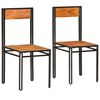 vidaXL Chaises &agrave; manger lot de 2 bois d'acacia solide