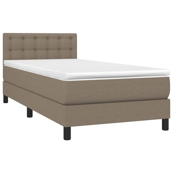 vidaXL Sommier &agrave; lattes de lit avec matelas Taupe 80x200 cm Tissu
