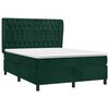 vidaXL Sommier &agrave; lattes de lit et matelas Vert fonc&eacute; 140x190cm Velours