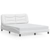 vidaXL Cadre de lit sans matelas Hvar blanc 160x200 cm similicuir