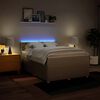vidaXL Sommier &agrave; lattes de lit avec matelas Cr&egrave;me 140x200 cm Tissu