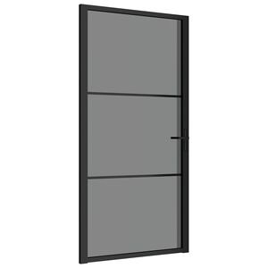 vidaXL Porte int&eacute;rieure 102,5x201,5 cm Noir Verre ESG et aluminium