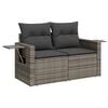 vidaXL Salon de jardin 8 pcs avec coussins gris r&eacute;sine tress&eacute;e