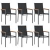 vidaXL Chaises de jardin lot de 6 noir 55x61,5x90cm textilène et acier