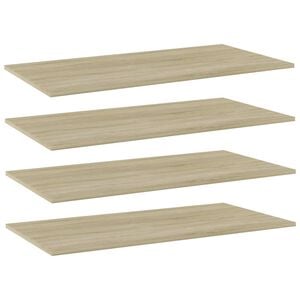 vidaXL Panneaux biblioth&egrave;que 4 pcs Ch&ecirc;ne sonoma 80x20x1,5 cm Agglom&eacute;r&eacute;