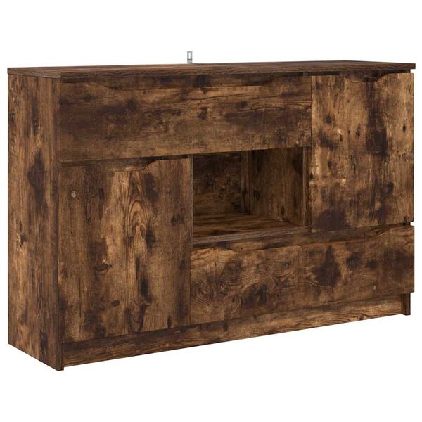 vidaXL Buffet avec tiroir Ch&ecirc;ne fum&eacute; 100 x 30 x 65,6 Bois d'ing&eacute;nierie