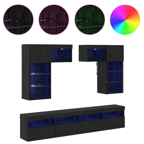 vidaXL Meubles TV muraux 6 pcs Ch&ecirc;ne artisanal Bois d'ing&eacute;nierie