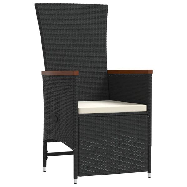 vidaXL Ensemble &agrave; manger de jardin 9pcs coussins noir r&eacute;sine tress&eacute;e