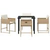 vidaXL Ensemble de salle &agrave; manger pour jardin 5 pcs Beige polyrotin