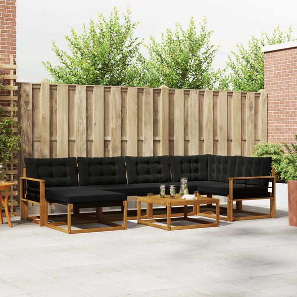 vidaXL Ensemble de canap&eacute;s d'ext&eacute;rieur 19 pcs Naturel et Noir