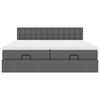 VidaXL Cadre de lit ottoman avec matelas gris foncé 200x200cm tissu
