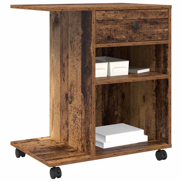 vidaXL Support d'imprimante avec tiroir Bois ancien 60 x 40 x 68,5 cm