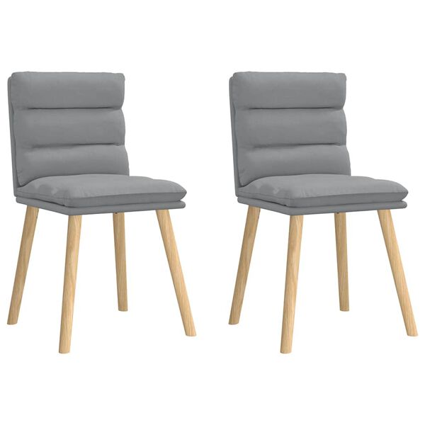 vidaXL Chaises à manger lot de 2 gris clair tissu
