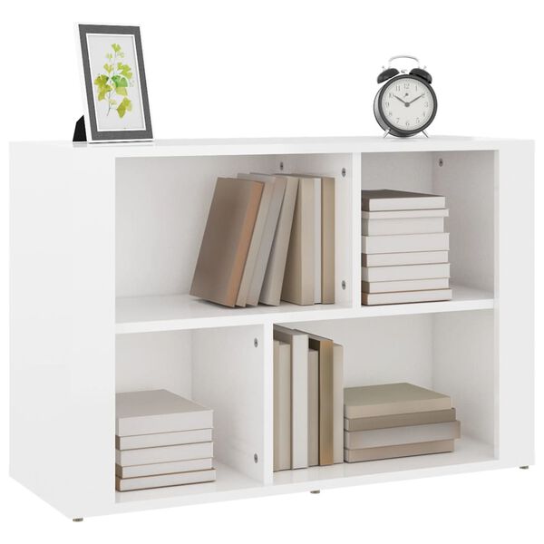 vidaXL Buffet Blanc brillant 80x30x54 cm Bois d'ing&eacute;nierie