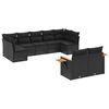 vidaXL Salon de jardin 9 pcs avec coussins noir r&eacute;sine tress&eacute;e