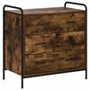 vidaXL Armoire &agrave; tiroirs Ch&ecirc;ne fum&eacute; 70 x 39,5 x 71 cm