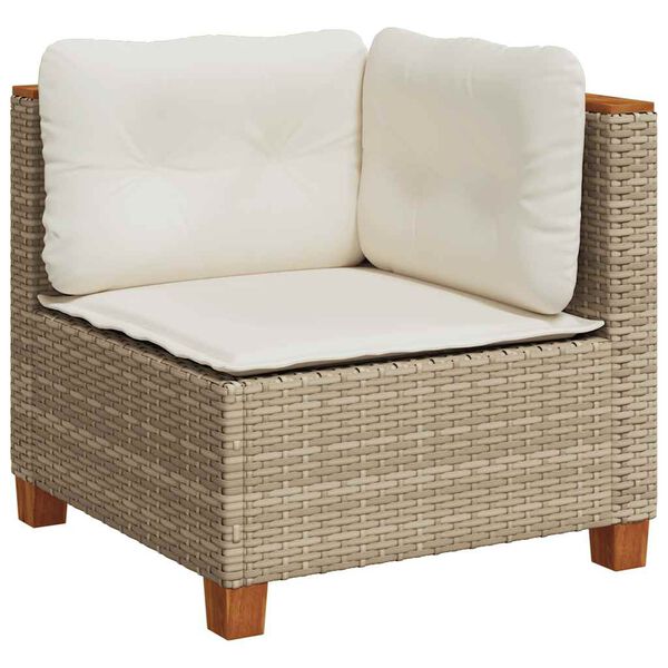 vidaXL Salon de jardin avec coussins 7 pcs beige r&eacute;sine tress&eacute;e