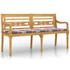 vidaXL Banc Batavia coussin &agrave; motif de carreaux rouges 150cm Bois teck