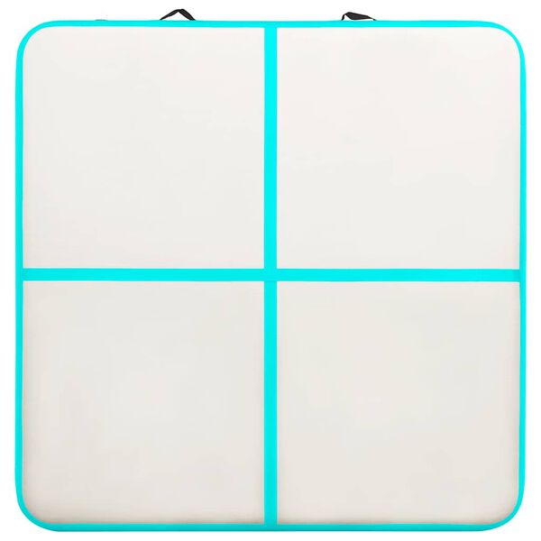 vidaXL Tapis gonflable de gymnastique avec pompe 200x200x15cm PVC Vert