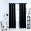 vidaXL Rideaux occultants avec anneaux en m&eacute;tal 2 pcs Noir 140x175 cm
