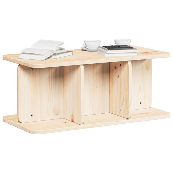 vidaXL Table basse Naturel 80 x 39,5 x 33,5 cm Bois massif en pin
