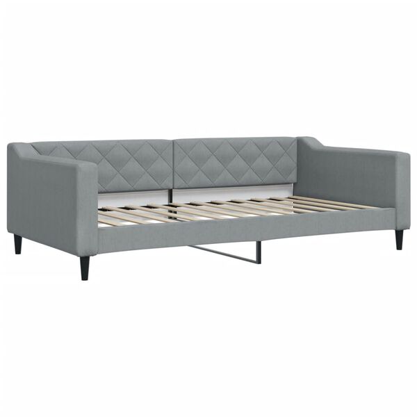 vidaXL Lit de jour avec gigogne sans matelas gris clair 100x200 cm