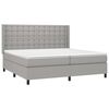 vidaXL Sommier &agrave; lattes de lit avec matelas Gris clair 200x200cm Tissu